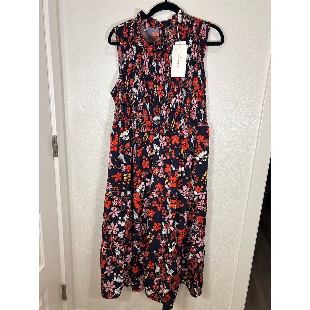 BloomChic Women's Size 18 Navy Floral Sleeveless Midi Dress Casual
